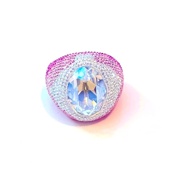 Swarovski Jewelry - •SWAROVSKI• Magnificently Sparkling Pink Ombré Cocktail Ring
